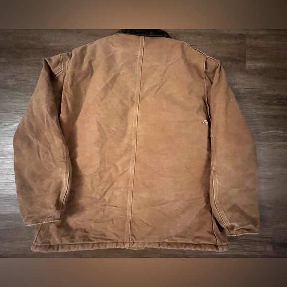 VTG Carhartt Mens Coat Lined Duck Canvas Chore Barn Workwear Distressed XXL G3 - Picture 2 of 12